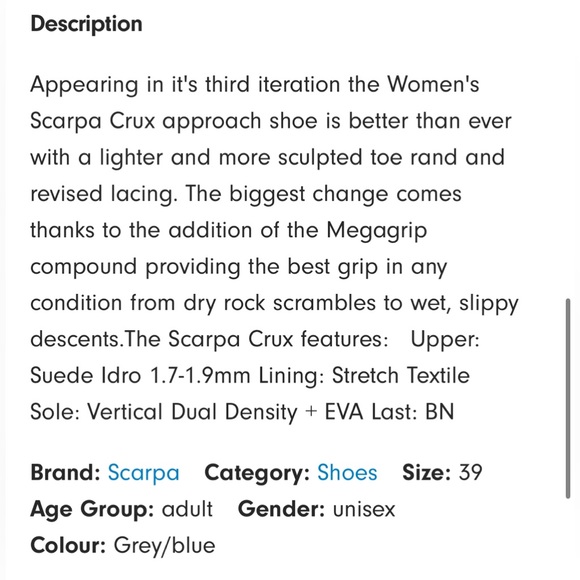 SCARPA CRUX Hike/Trail/Approach shoe - Picture 11 of 12